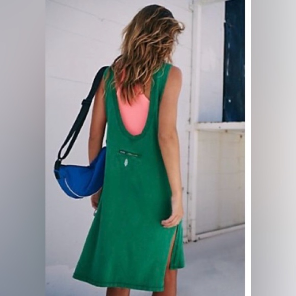 NWT Green Free People Hot Shot Tunic Tank